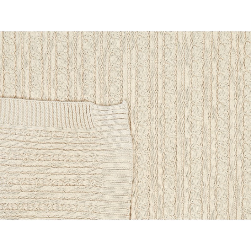 Koc ANAMUR Bawełna 110 x 180 cm Beżowy Koc ANAMUR Bawełna 110 x 180 cm Beżowy