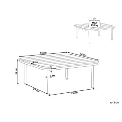 Stolik kawowy ogrodowy SENISE 74 cm 74 cm Metal Brązowy Stolik kawowy ogrodowy SENISE 74 cm 74 cm Metal Brązowy