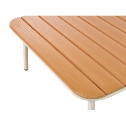 Stolik kawowy ogrodowy SENISE 74 cm 74 cm Metal Brązowy Stolik kawowy ogrodowy SENISE 74 cm 74 cm Metal Brązowy