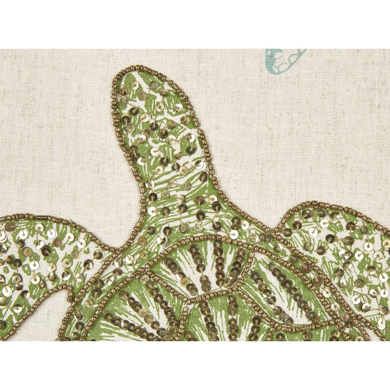 Poduszka dekoracyjna ALGAE Len 45 x 45 cm Beżowy Wzór zwierzęcy Poduszka dekoracyjna ALGAE Len 45 x 45 cm Beżowy Wzór zwierzęcy