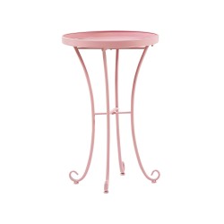 Stolik ogrodowy CAVINIA 40 cm 40 cm Metal Różowy Stolik ogrodowy CAVINIA 40 cm 40 cm Metal Różowy