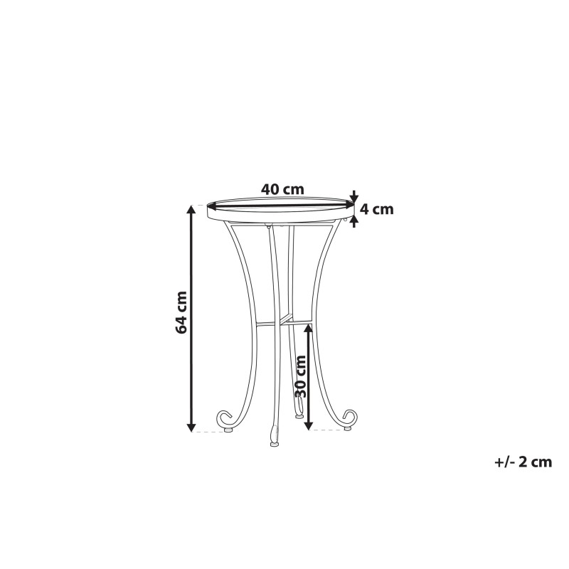 Stolik ogrodowy CAVINIA 40 cm 40 cm Metal Różowy Stolik ogrodowy CAVINIA 40 cm 40 cm Metal Różowy