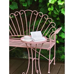 Stolik ogrodowy CAVINIA 40 cm 40 cm Metal Różowy Stolik ogrodowy CAVINIA 40 cm 40 cm Metal Różowy
