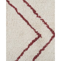 Dywan bawełniany 160 x 230 cm biało-czerwony KENITRA Dywan bawełniany 160 x 230 cm biało-czerwony KENITRA