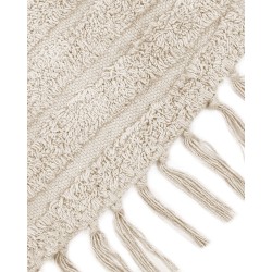Dywan okrągły bawełniany ø 140 cm beżowy HALFETI Dywan okrągły bawełniany ø 140 cm beżowy HALFETI