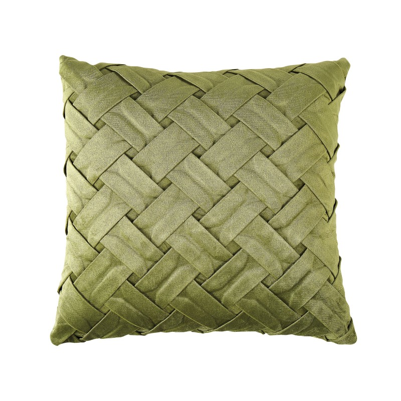 Zestaw 2 poduszek dekoracyjnych NARCISSUS Welur 43 x 43 cm Zielony Wzór geometryczny Zestaw 2 poduszek dekoracyjnych NARCISSUS Welur 43 x 43 cm Zielony Wzór geometryczny