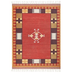 Dywan bawełniany kilim 160 x 230 cm wielokolorowy PARAKAR Dywan bawełniany kilim 160 x 230 cm wielokolorowy PARAKAR