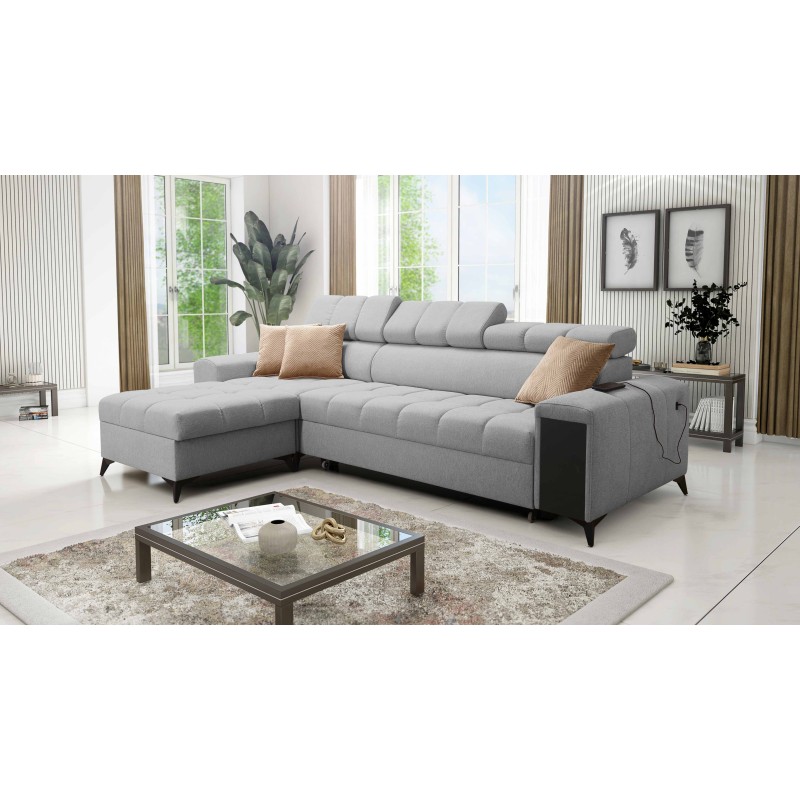 Venna I maxi corner sofa with a sleeping function and USB port - Plush, Avra 16