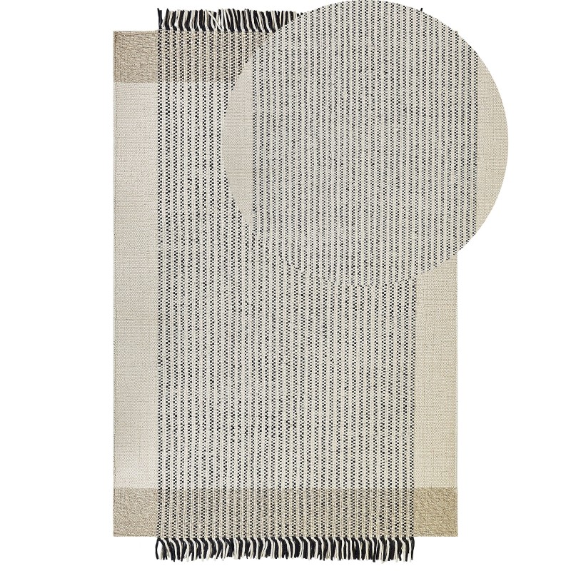 Dywan wełniany 200 x 300 cm beżowo-czarny DIVARLI Dywan wełniany 200 x 300 cm beżowo-czarny DIVARLI