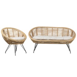 Zestaw ogrodowy dla 3 osób MARATEA Rattan Naturalny Zestaw ogrodowy dla 3 osób MARATEA Rattan Naturalny