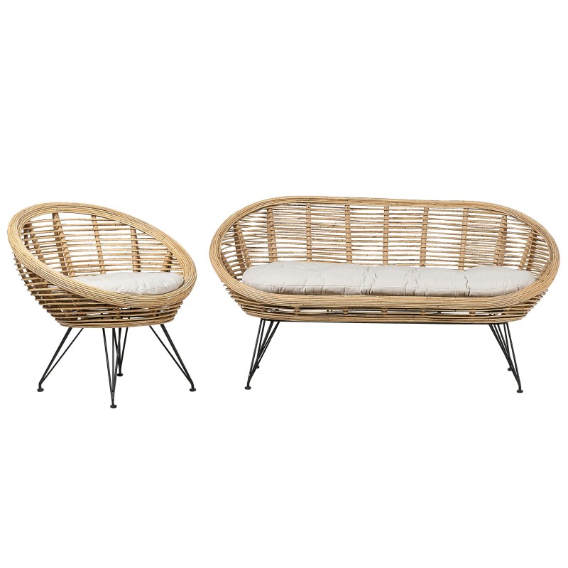 Zestaw ogrodowy dla 3 osób MARATEA Rattan Naturalny Zestaw ogrodowy dla 3 osób MARATEA Rattan Naturalny
