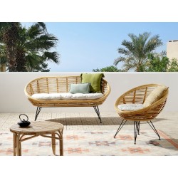 Zestaw ogrodowy dla 3 osób MARATEA Rattan Naturalny Zestaw ogrodowy dla 3 osób MARATEA Rattan Naturalny