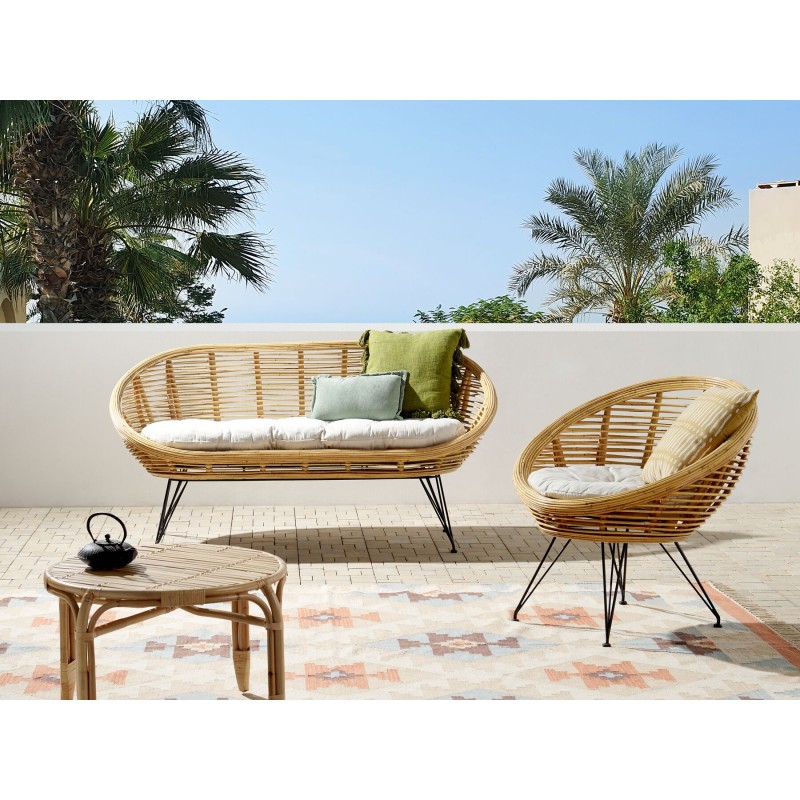 Zestaw ogrodowy dla 3 osób MARATEA Rattan Naturalny Zestaw ogrodowy dla 3 osób MARATEA Rattan Naturalny