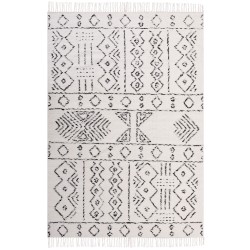 Dywan wełniany 160 x 230 cm biało-czarny ALKENT Dywan wełniany 160 x 230 cm biało-czarny ALKENT
