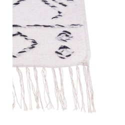 Dywan wełniany 160 x 230 cm biało-czarny ALKENT Dywan wełniany 160 x 230 cm biało-czarny ALKENT