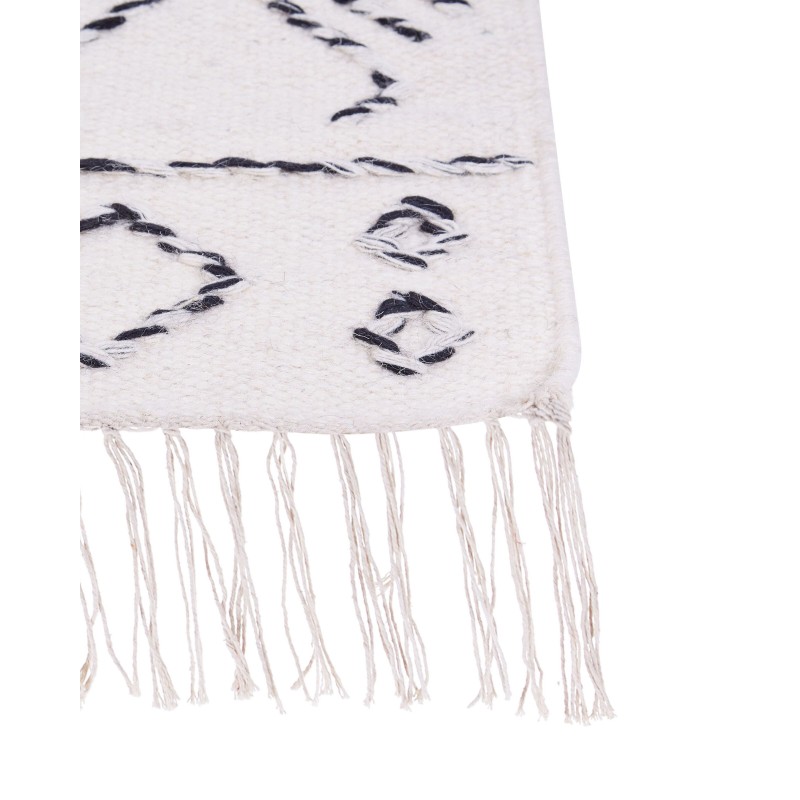 Dywan wełniany 160 x 230 cm biało-czarny ALKENT Dywan wełniany 160 x 230 cm biało-czarny ALKENT