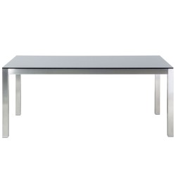 Stół ogrodowy GROSSETO 180 cm 90 cm Szkło hartowane Czarny Stół ogrodowy GROSSETO 180 cm 90 cm Szkło hartowane Czarny