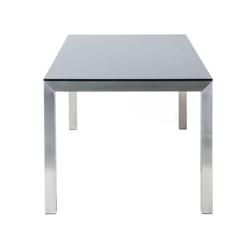 Stół ogrodowy GROSSETO 180 cm 90 cm Szkło hartowane Czarny Stół ogrodowy GROSSETO 180 cm 90 cm Szkło hartowane Czarny