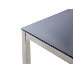 Stół ogrodowy GROSSETO 180 cm 90 cm Szkło hartowane Czarny Stół ogrodowy GROSSETO 180 cm 90 cm Szkło hartowane Czarny