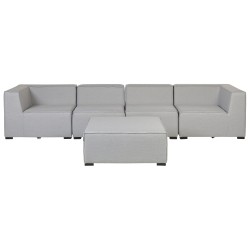 Sofa ogrodowa z otomaną dla 4 osób AREZZO Modułowy Jasnoszary Sofa ogrodowa z otomaną dla 4 osób AREZZO Modułowy Jasnoszary