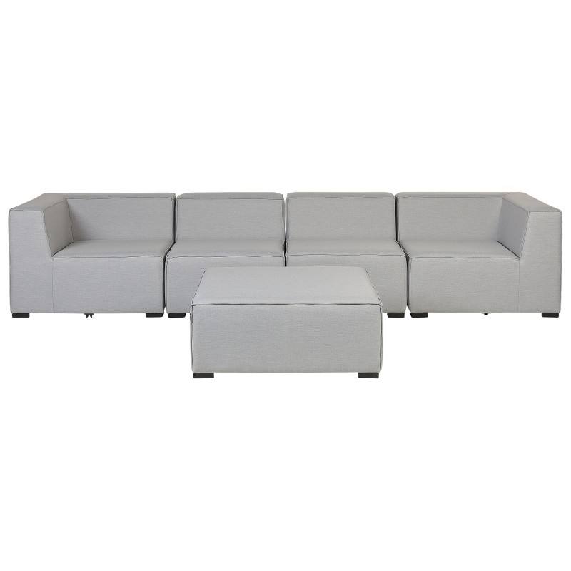 Sofa ogrodowa z otomaną dla 4 osób AREZZO Modułowy Jasnoszary Sofa ogrodowa z otomaną dla 4 osób AREZZO Modułowy Jasnoszary