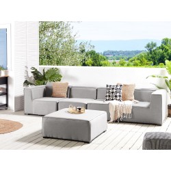 Sofa ogrodowa z otomaną dla 4 osób AREZZO Modułowy Jasnoszary Sofa ogrodowa z otomaną dla 4 osób AREZZO Modułowy Jasnoszary