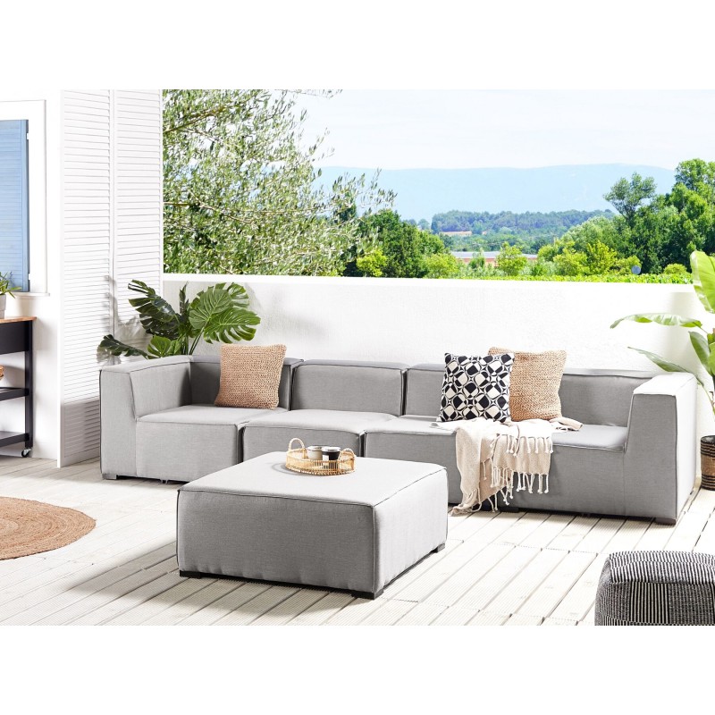 Sofa ogrodowa z otomaną dla 4 osób AREZZO Modułowy Jasnoszary Sofa ogrodowa z otomaną dla 4 osób AREZZO Modułowy Jasnoszary