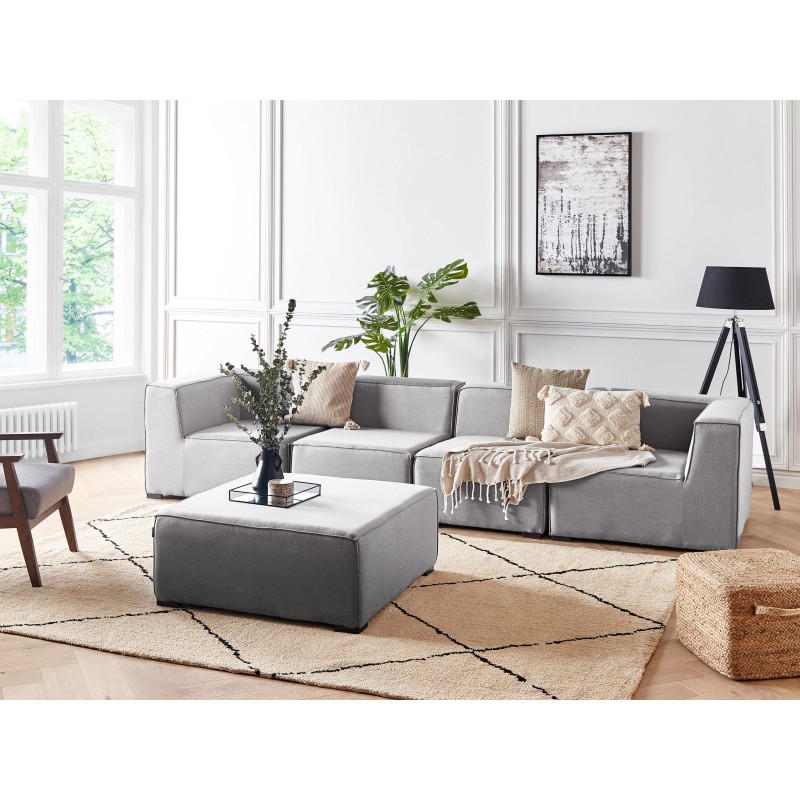 Sofa ogrodowa z otomaną dla 4 osób AREZZO Modułowy Jasnoszary Sofa ogrodowa z otomaną dla 4 osób AREZZO Modułowy Jasnoszary