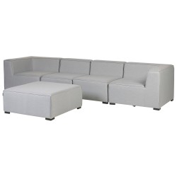 Sofa ogrodowa z otomaną dla 4 osób AREZZO Modułowy Jasnoszary Sofa ogrodowa z otomaną dla 4 osób AREZZO Modułowy Jasnoszary