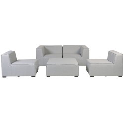 Sofa ogrodowa z otomaną dla 4 osób AREZZO Modułowy Jasnoszary Sofa ogrodowa z otomaną dla 4 osób AREZZO Modułowy Jasnoszary