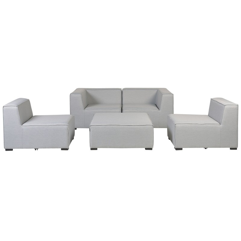 Sofa ogrodowa z otomaną dla 4 osób AREZZO Modułowy Jasnoszary Sofa ogrodowa z otomaną dla 4 osób AREZZO Modułowy Jasnoszary