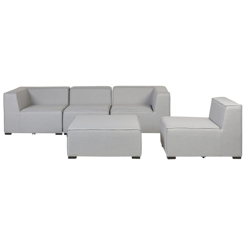 Sofa ogrodowa z otomaną dla 4 osób AREZZO Modułowy Jasnoszary Sofa ogrodowa z otomaną dla 4 osób AREZZO Modułowy Jasnoszary