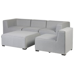 Sofa ogrodowa z otomaną dla 4 osób AREZZO Modułowy Jasnoszary Sofa ogrodowa z otomaną dla 4 osób AREZZO Modułowy Jasnoszary