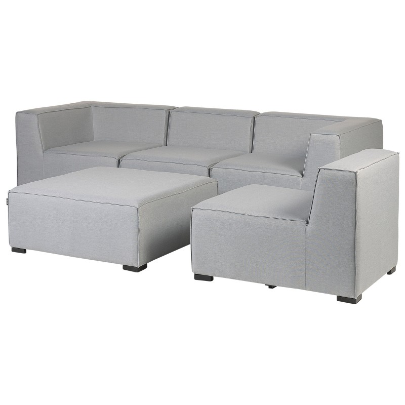 Sofa ogrodowa z otomaną dla 4 osób AREZZO Modułowy Jasnoszary Sofa ogrodowa z otomaną dla 4 osób AREZZO Modułowy Jasnoszary