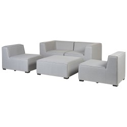 Sofa ogrodowa z otomaną dla 4 osób AREZZO Modułowy Jasnoszary Sofa ogrodowa z otomaną dla 4 osób AREZZO Modułowy Jasnoszary