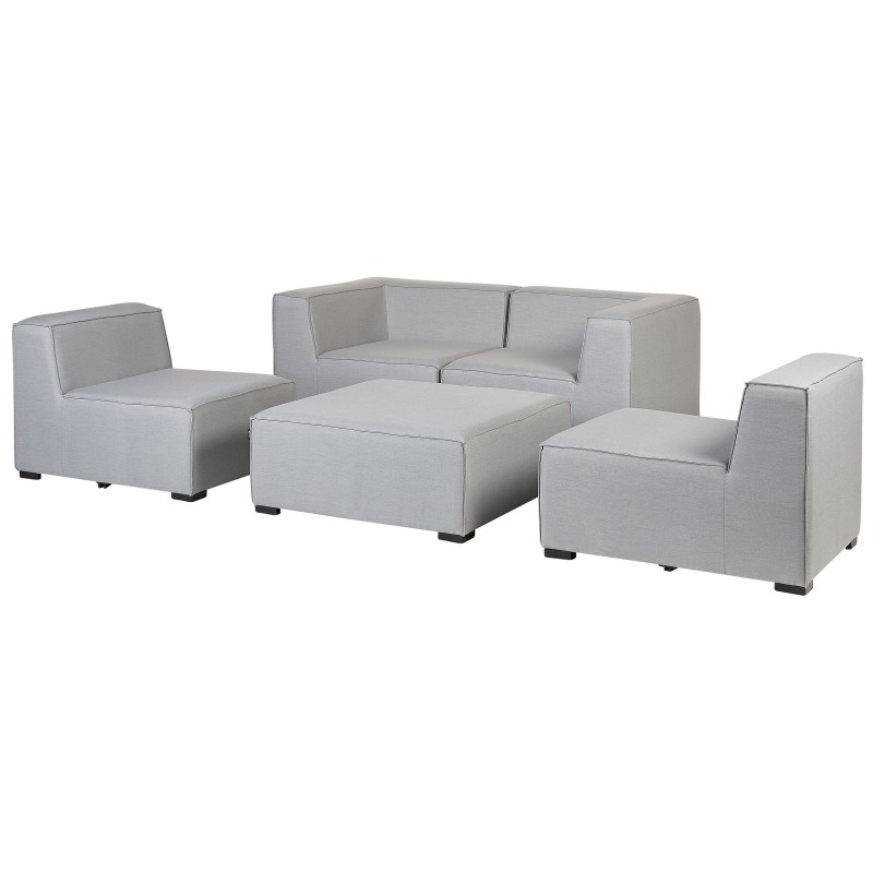 Sofa ogrodowa z otomaną dla 4 osób AREZZO Modułowy Jasnoszary Sofa ogrodowa z otomaną dla 4 osób AREZZO Modułowy Jasnoszary