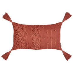 Zestaw 2 poduszek dekoracyjnych VALVARIA Bawełna 30 x 50 cm Czerwony Wzór zygzak Zestaw 2 poduszek dekoracyjnych VALVARIA Bawełna 30 x 50 cm Czerwony Wzór zygzak