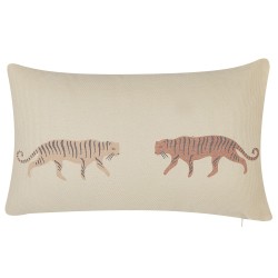 2 poduszki dekoracyjne z motywem tygrysa 30 x 50 cm beżowe NIEREMBERGIA 2 poduszki dekoracyjne z motywem tygrysa 30 x 50 cm beżowe NIEREMBERGIA