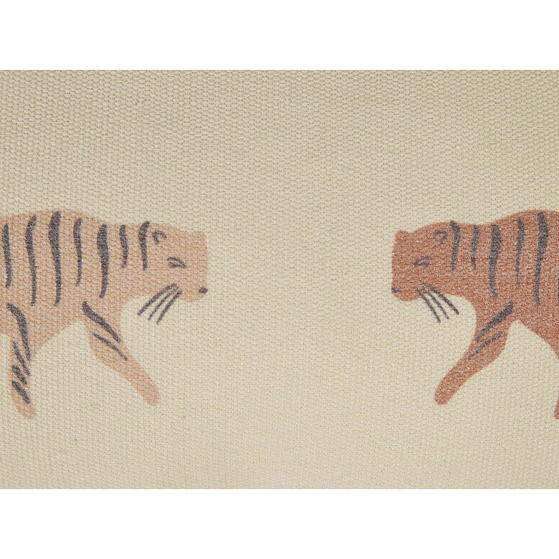 2 poduszki dekoracyjne z motywem tygrysa 30 x 50 cm beżowe NIEREMBERGIA 2 poduszki dekoracyjne z motywem tygrysa 30 x 50 cm beżowe NIEREMBERGIA