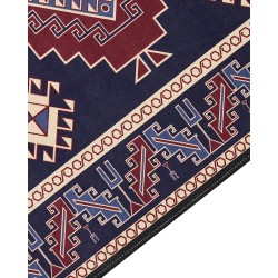Dywan 80 x 240 cm niebiesko-czerwony KANGAL Dywan 80 x 240 cm niebiesko-czerwony KANGAL