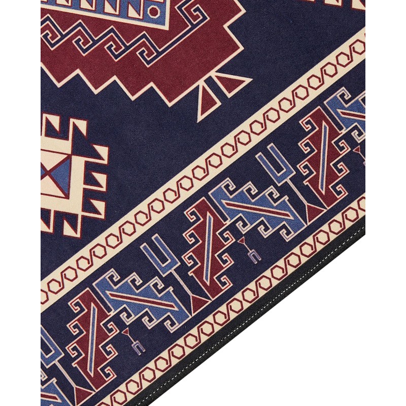Dywan 80 x 240 cm niebiesko-czerwony KANGAL Dywan 80 x 240 cm niebiesko-czerwony KANGAL