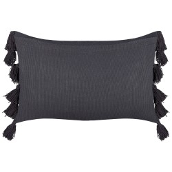 Poduszka dekoracyjna LYTHRUM Bawełna 55 x 35 cm Czarny Jednolity Poduszka dekoracyjna LYTHRUM Bawełna 55 x 35 cm Czarny Jednolity