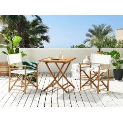 Stolik ogrodowy bambusowy 70 x 70 cm jasne drewno MOLISE Stolik ogrodowy bambusowy 70 x 70 cm jasne drewno MOLISE