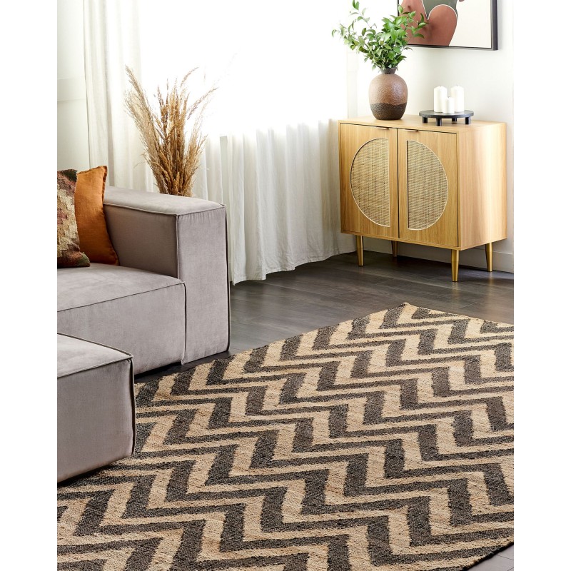 Dywan z juty 200 x 300 cm beżowo-czarny DEDEPINARI Dywan z juty 200 x 300 cm beżowo-czarny DEDEPINARI