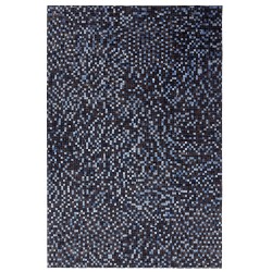 Dywan skórzany 160 x 230 cm brązowo-niebieski IKISU Dywan skórzany 160 x 230 cm brązowo-niebieski IKISU