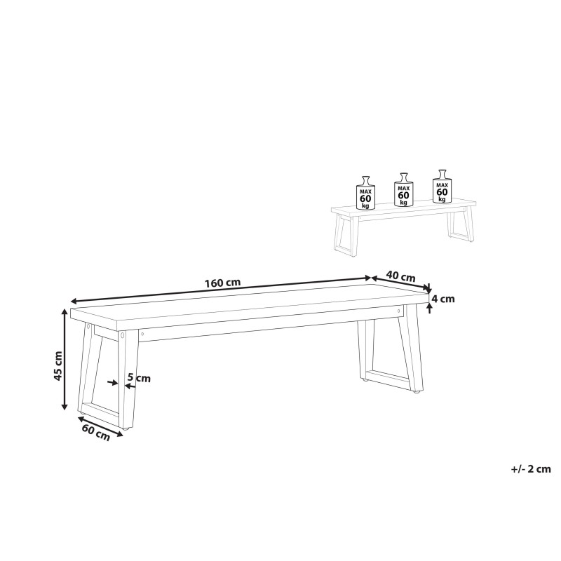 Ławka ogrodowa ORIA 160 cm Beton Szary Ławka ogrodowa ORIA 160 cm Beton Szary