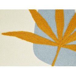 Zestaw 2 poduszek dekoracyjnych DAVALLIA 45 x 45 cm Beżowy Wzór roślinny Zestaw 2 poduszek dekoracyjnych DAVALLIA 45 x 45 cm Beżowy Wzór roślinny