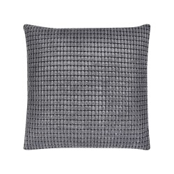 Zestaw 2 poduszek dekoracyjnych ASPIDISTRA Welur 45 x 45 cm Szary Wzór geometryczny Zestaw 2 poduszek dekoracyjnych ASPIDISTRA Welur 45 x 45 cm Szary Wzór geometryczny