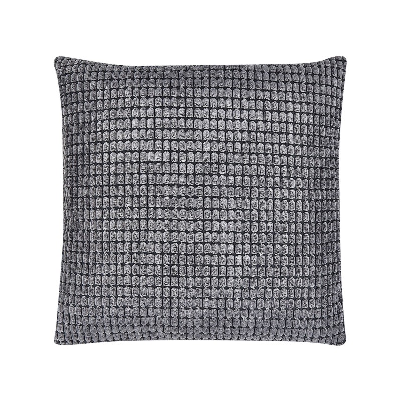 Zestaw 2 poduszek dekoracyjnych ASPIDISTRA Welur 45 x 45 cm Szary Wzór geometryczny Zestaw 2 poduszek dekoracyjnych ASPIDISTRA Welur 45 x 45 cm Szary Wzór geometryczny