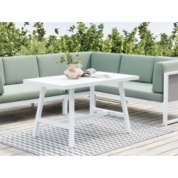 Stół ogrodowy FRATTE 120 cm 64 cm Metal Biały Stół ogrodowy FRATTE 120 cm 64 cm Metal Biały